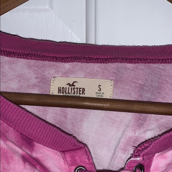 Hollister Pink Tie Dye Cropped Sweatshirt - Picture 3 of 3